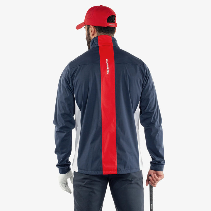 Lloyd is a Windproof and water repellent golf jacket for Men in the color Navy/Red/White(5)