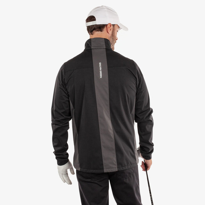 Lloyd is a Windproof and water repellent golf jacket for Men in the color Black/Forged Iron(5)