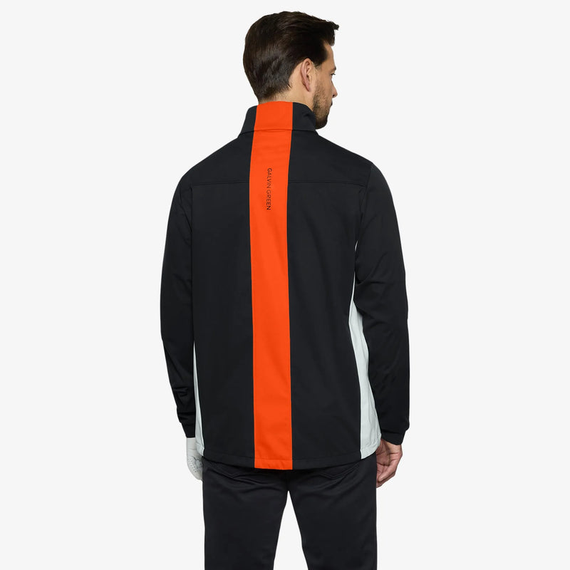 Lloyd is a Windproof and water repellent golf jacket for Men in the color Black/White/Orange(5)