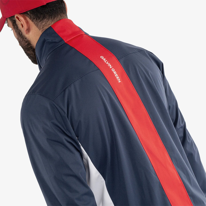 Lloyd is a Windproof and water repellent golf jacket for Men in the color Navy/Red/White(6)
