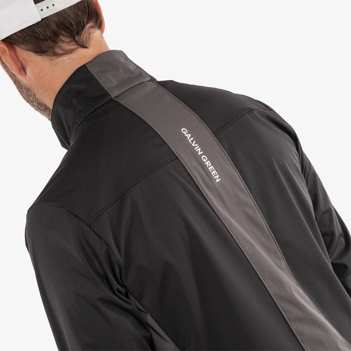 Lloyd is a Windproof and water repellent golf jacket for Men in the color Black/Forged Iron(6)