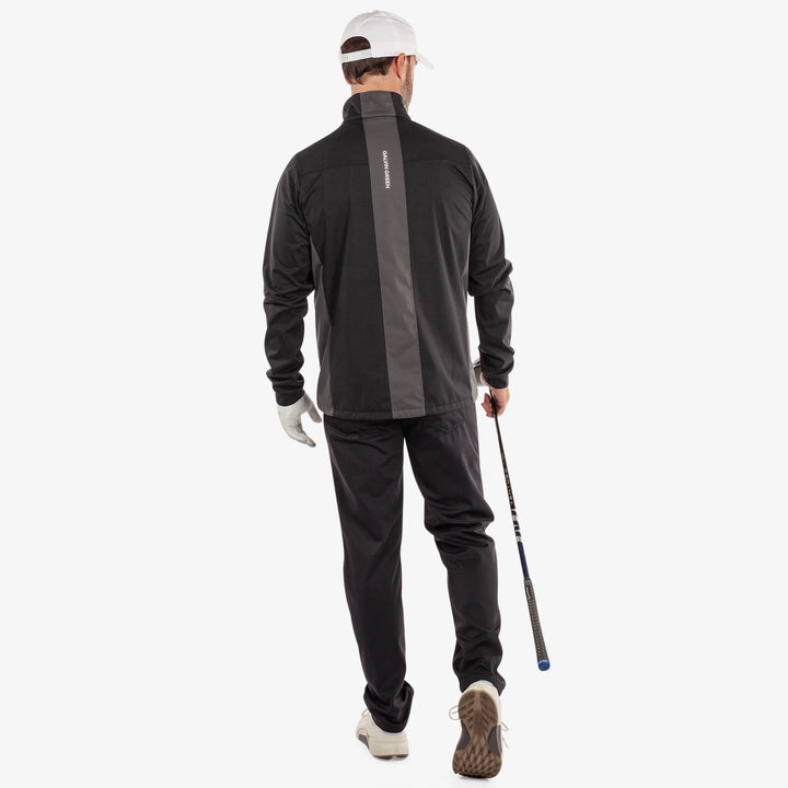 Lloyd is a Windproof and water repellent golf jacket for Men in the color Black/Forged Iron(7)