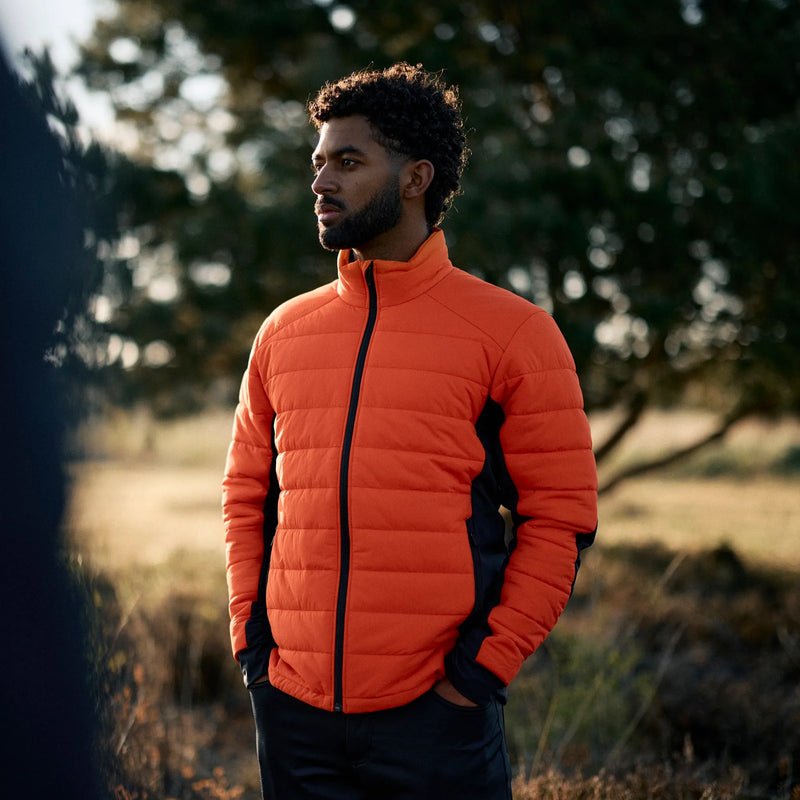 London is a Windproof and water repellent golf jacket for Men in the color Orange/Black(8)
