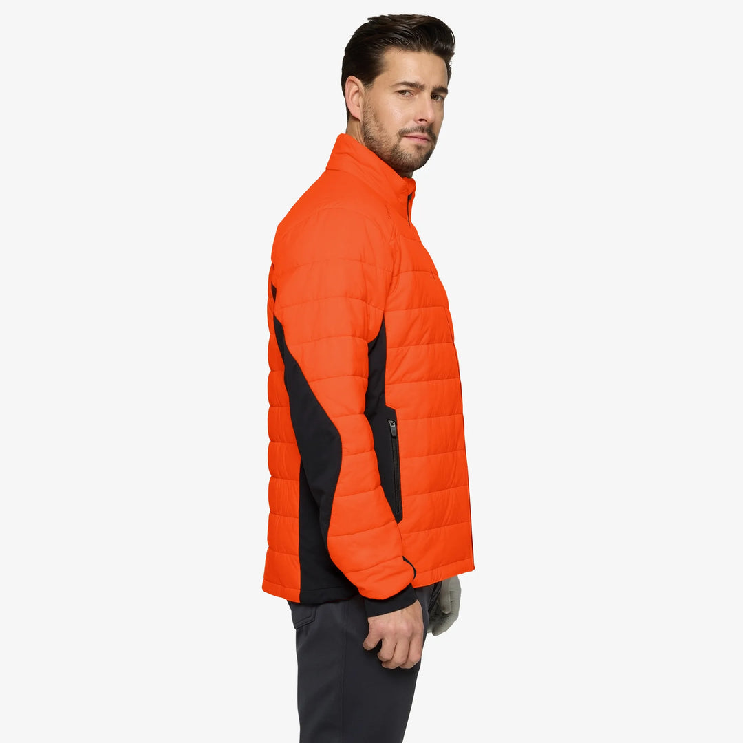 London is a Windproof and water repellent golf jacket for Men in the color Orange/Black(3)