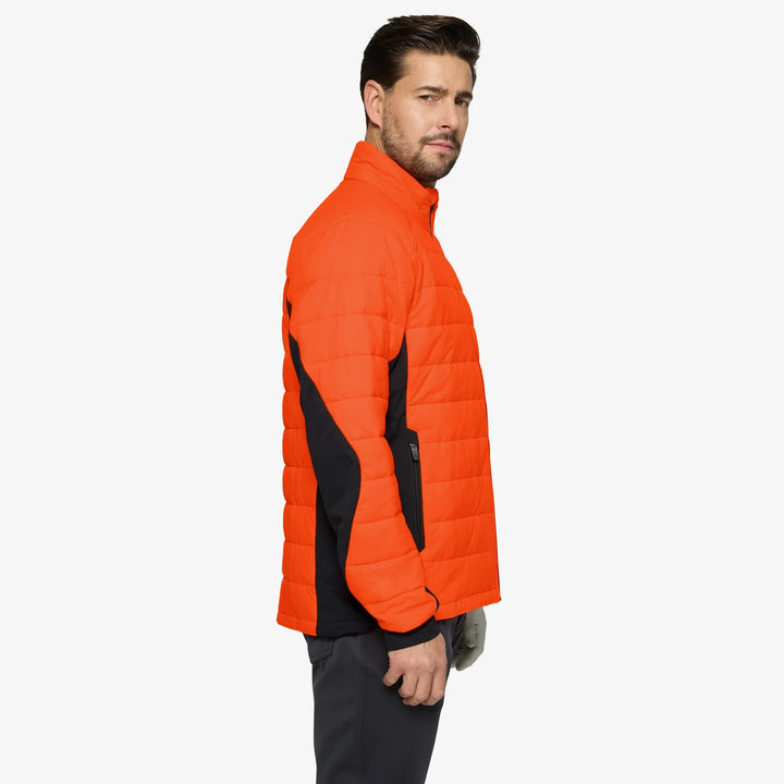 London is a Windproof and water repellent golf jacket for Men in the color Orange/Black(3)