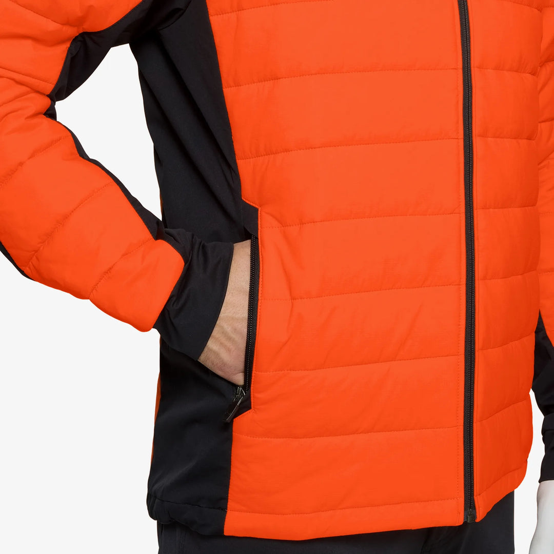 London is a Windproof and water repellent golf jacket for Men in the color Orange/Black(4)