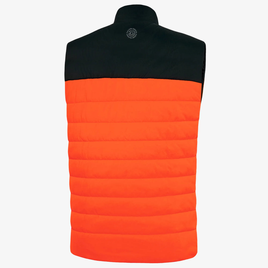 Luca is a Windproof and water repellent golf vest for Men in the color Orange/Black(7)