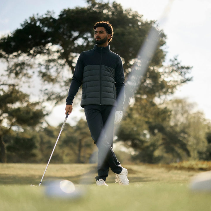Luca is a Windproof and water repellent golf vest for Men in the color Forged Iron/Black (9)
