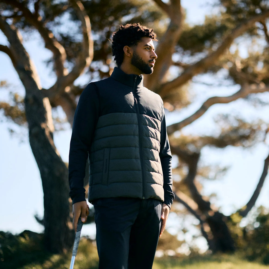 Luca is a Windproof and water repellent golf vest for Men in the color Forged Iron/Black (8)