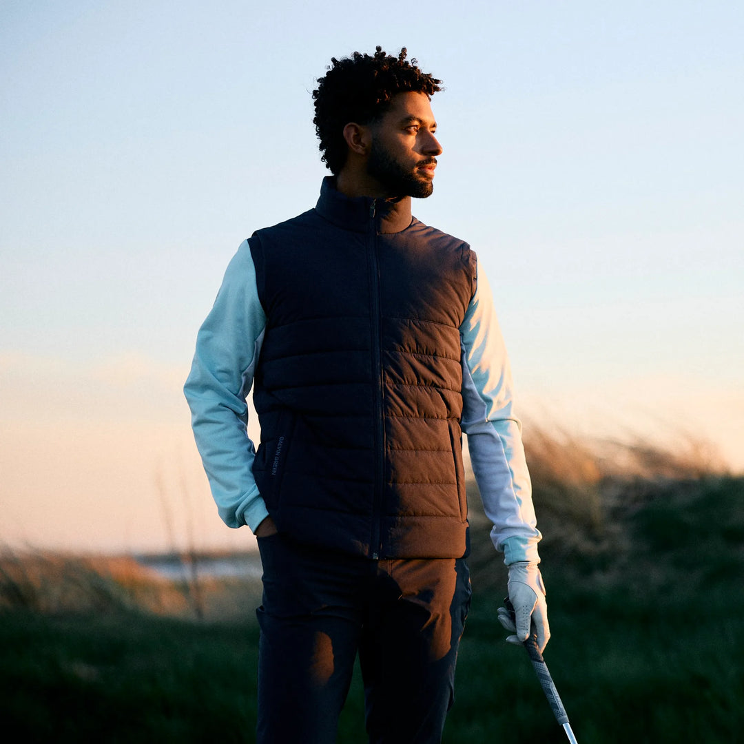 Luca is a Windproof and water repellent golf vest for Men in the color Navy(8)