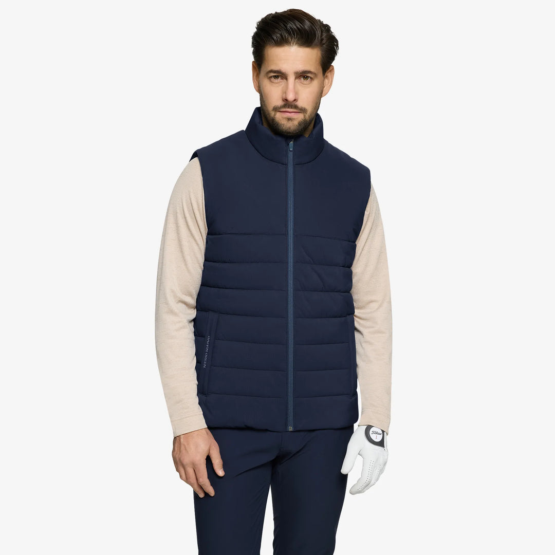 Luca is a Windproof and water repellent golf vest for Men in the color Navy(1)