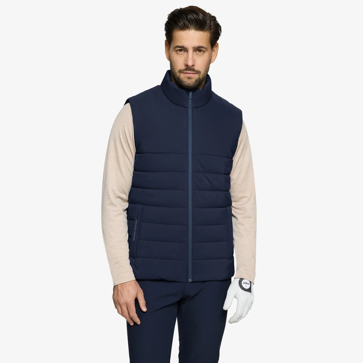 Luca is a Windproof and water repellent golf vest for Men in the color Navy(1)