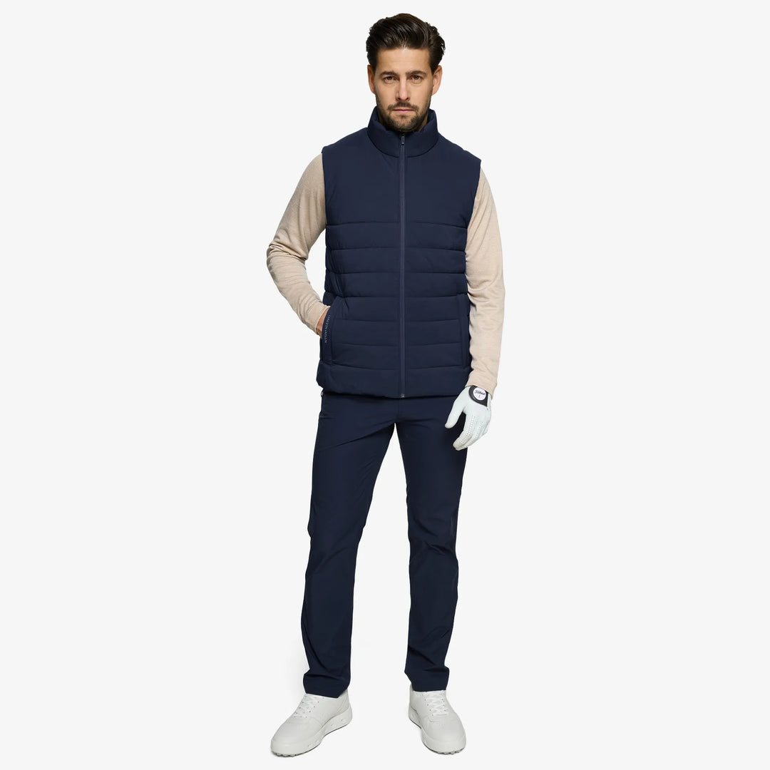 Luca is a Windproof and water repellent golf vest for Men in the color Navy(2)