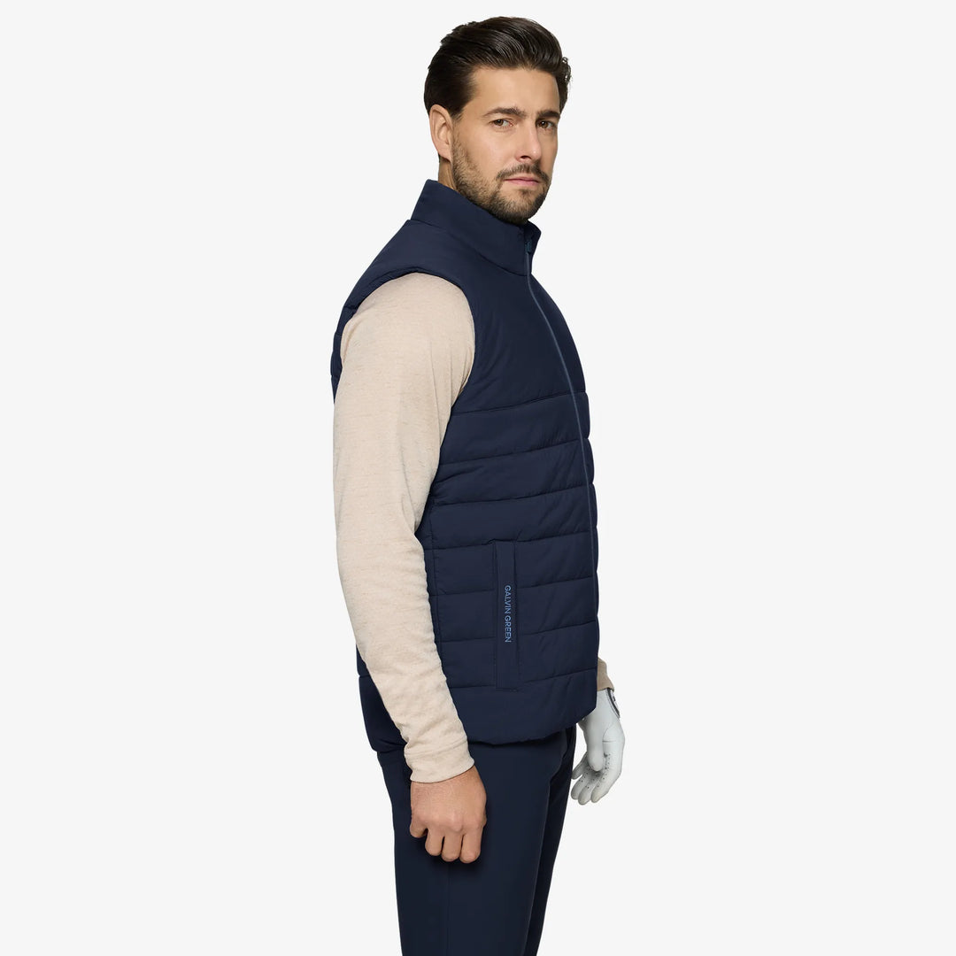 Luca is a Windproof and water repellent golf vest for Men in the color Navy(3)