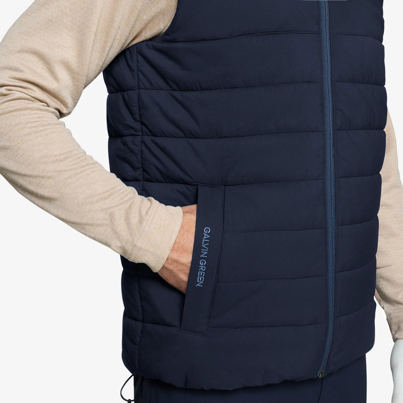 Luca is a Windproof and water repellent golf vest for Men in the color Navy(4)