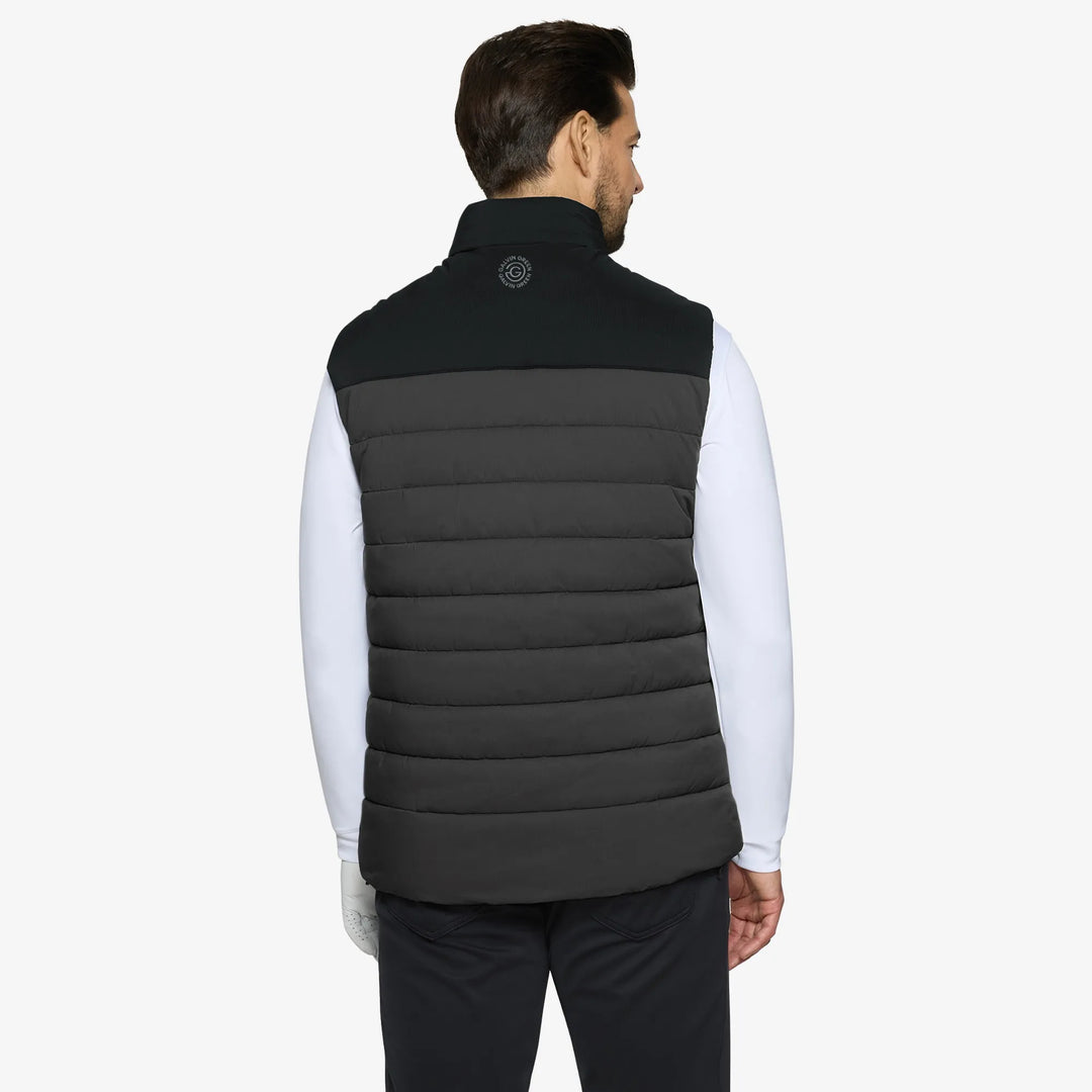 Luca is a Windproof and water repellent golf vest for Men in the color Forged Iron/Black (5)