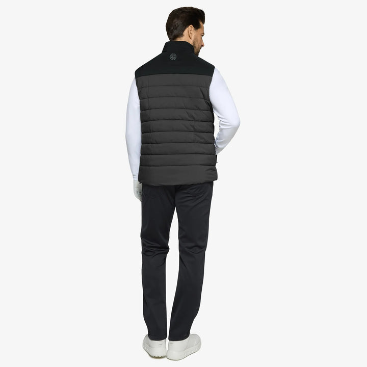 Luca is a Windproof and water repellent golf vest for Men in the color Forged Iron/Black (6)