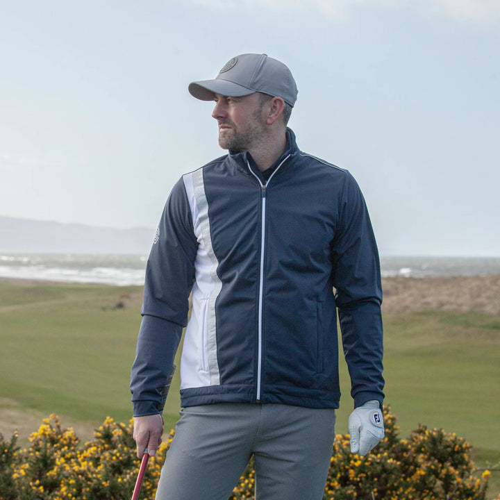 Lucien is a Windproof and water repellent golf jacket for Men in the color Navy/White/Cool Grey(11)