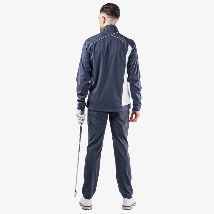 Lucien is a Windproof and water repellent golf jacket for Men in the color Navy/White/Cool Grey(9)