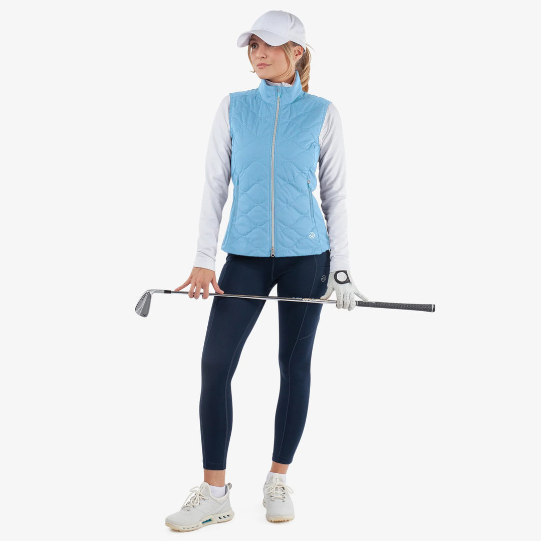 Lucille is a Windproof and water repellent golf vest for Women in the color Alaskan Blue(2)