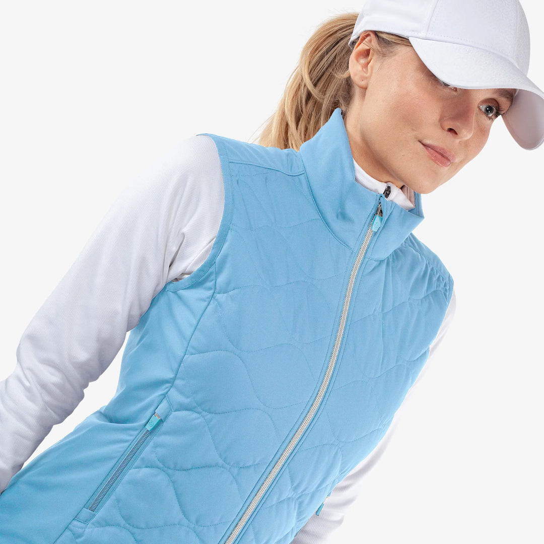 Lucille is a Windproof and water repellent golf vest for Women in the color Alaskan Blue(3)
