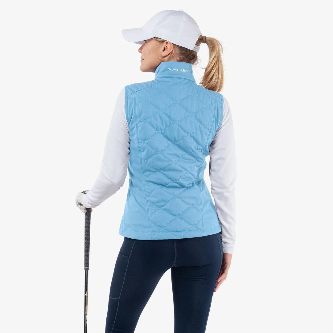 Lucille is a Windproof and water repellent golf vest for Women in the color Alaskan Blue(5)