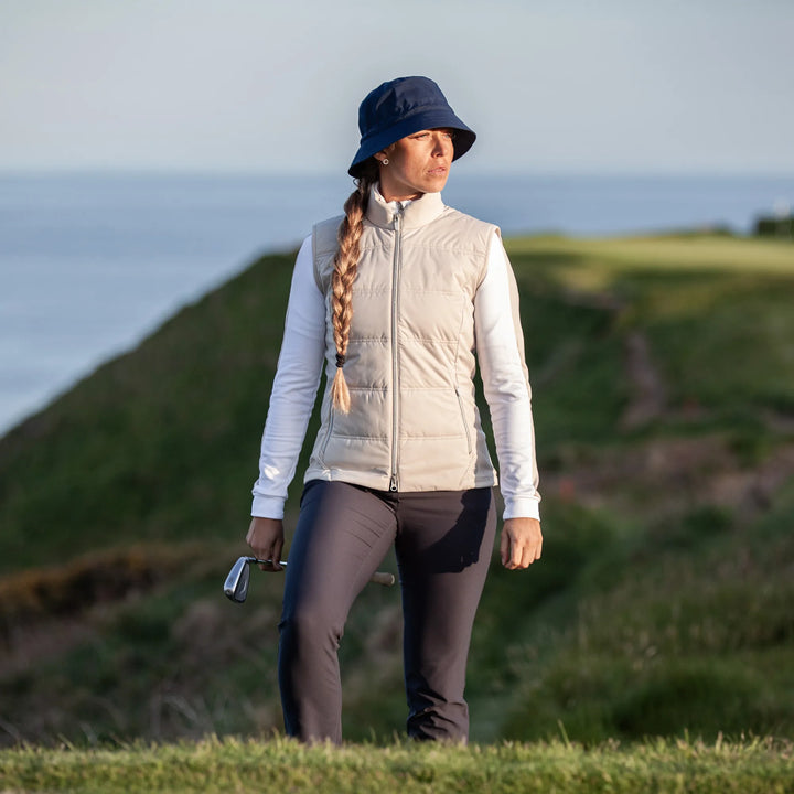 Luna is a Windproof and water repellent golf vest for Women in the color Sand(7)