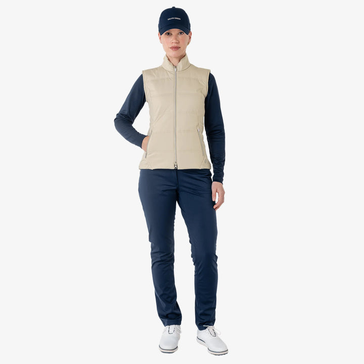 Luna is a Windproof and water repellent golf vest for Women in the color Sand(2)