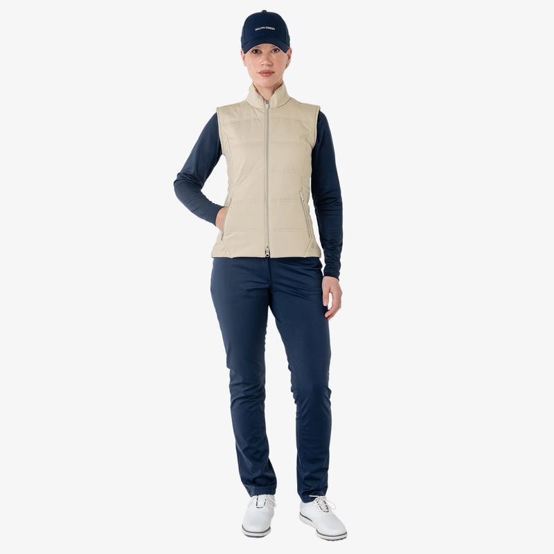 Luna is a Windproof and water repellent golf vest for Women in the color Sand(2)
