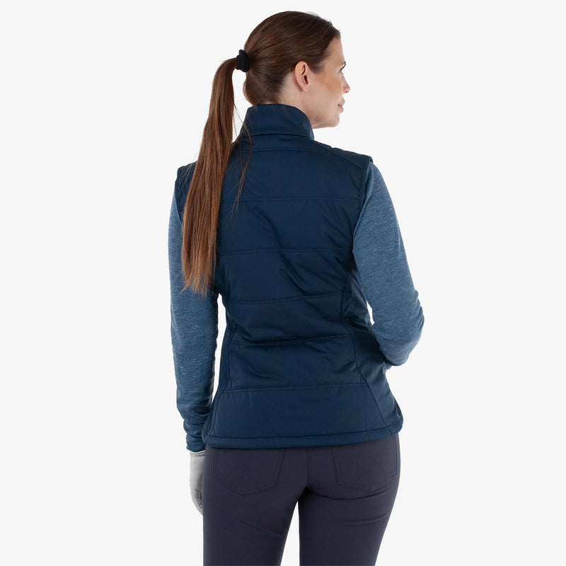 Luna is a Windproof and water repellent golf vest for Women in the color Navy(4)