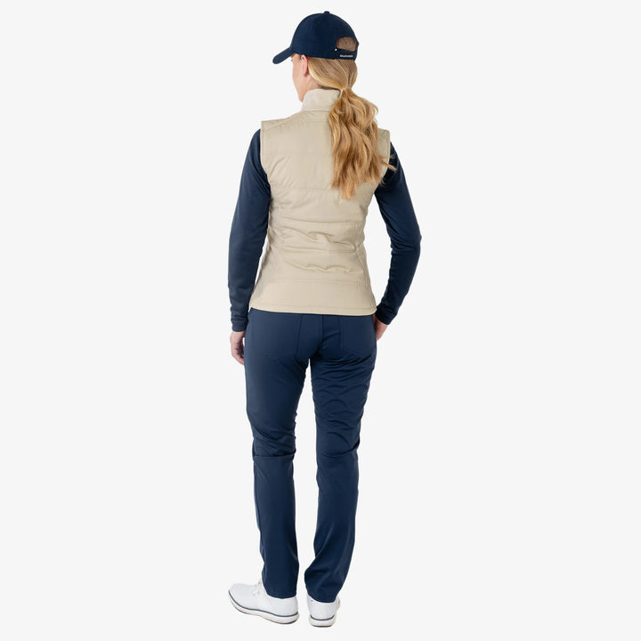 Luna is a Windproof and water repellent golf vest for Women in the color Sand(5)