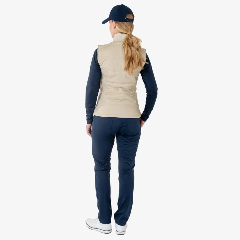 Luna is a Windproof and water repellent golf vest for Women in the color Sand(5)