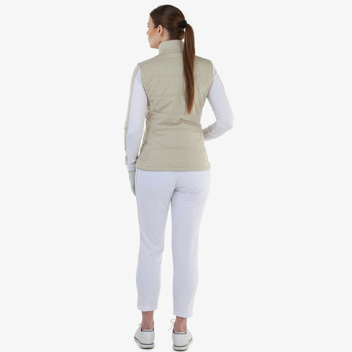Luna is a Windproof and water repellent golf vest for Women in the color Sand(5)
