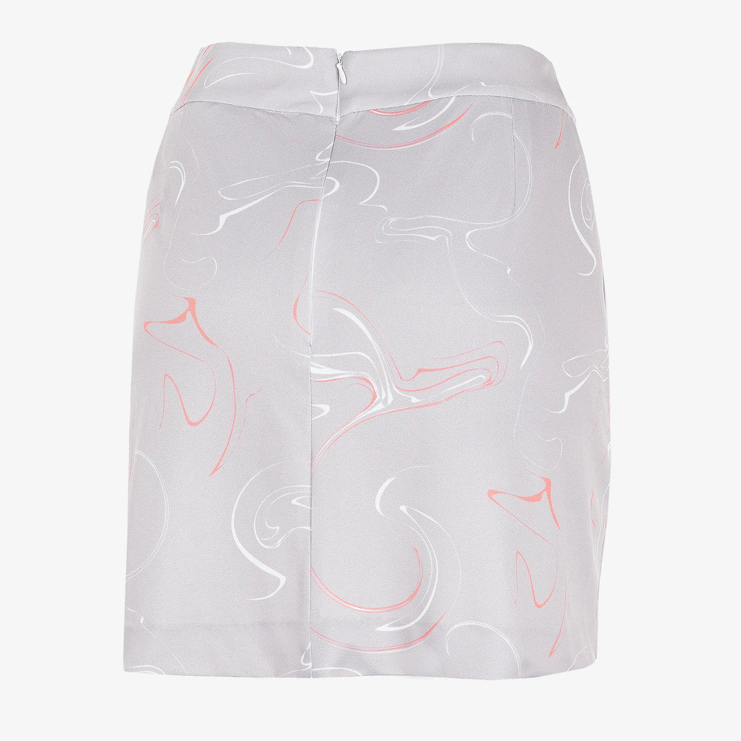 Mabel is a Breathable golf skirt with inner shorts for Women in the color Cool Grey/Coral/White(6)