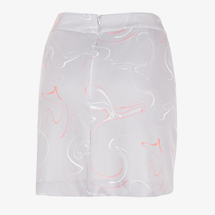 Mabel is a Breathable golf skirt with inner shorts for Women in the color Cool Grey/Coral/White(6)
