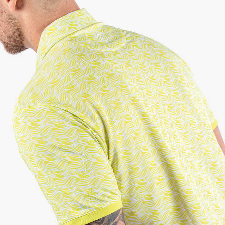 Madden is a Breathable short sleeve golf shirt for Men in the color Sunny Lime/White(6)
