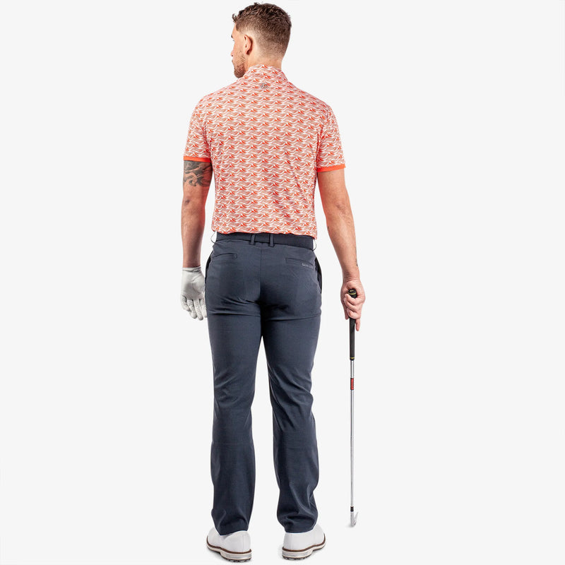Madden is a Breathable short sleeve golf shirt for Men in the color Orange/White(7)