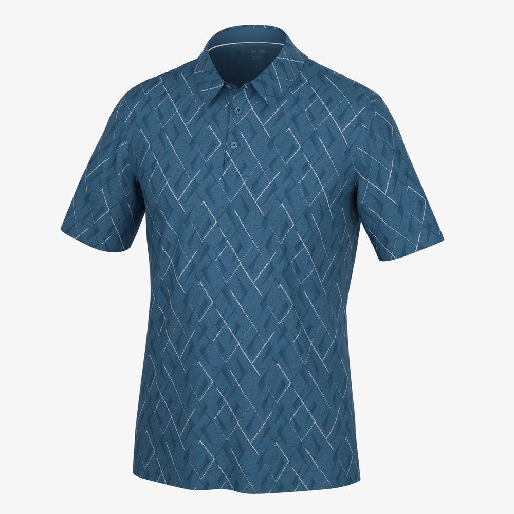 Mads is a Breathable short sleeve golf shirt for Men in the color Moonlight Blue(0)