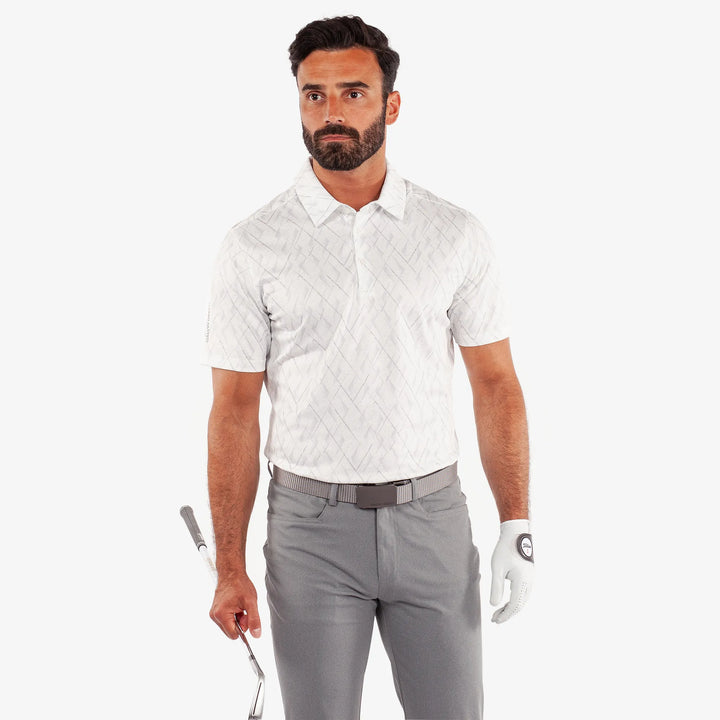 Mads is a Breathable short sleeve golf shirt for Men in the color White(1)