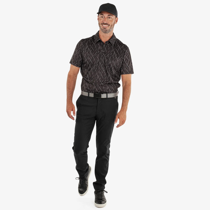 Mads is a Breathable short sleeve golf shirt for Men in the color Black(2)