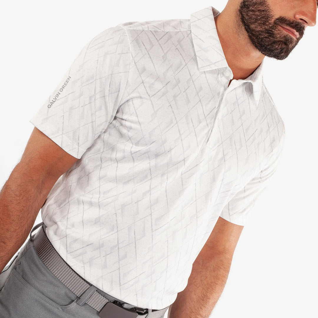 Mads is a Breathable short sleeve golf shirt for Men in the color White(3)
