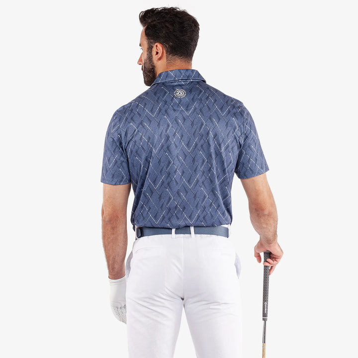 Mads is a Breathable short sleeve golf shirt for Men in the color Moonlight Blue(4)