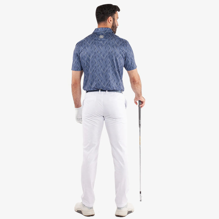 Mads is a Breathable short sleeve golf shirt for Men in the color Moonlight Blue(6)