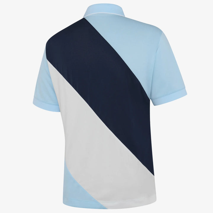Maggio is a Breathable short sleeve golf shirt for Men in the color Crystal Blue/Navy(1)
