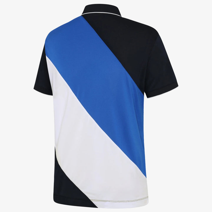 Maggio is a Breathable short sleeve golf shirt for Men in the color Royal Blue/Black(1)