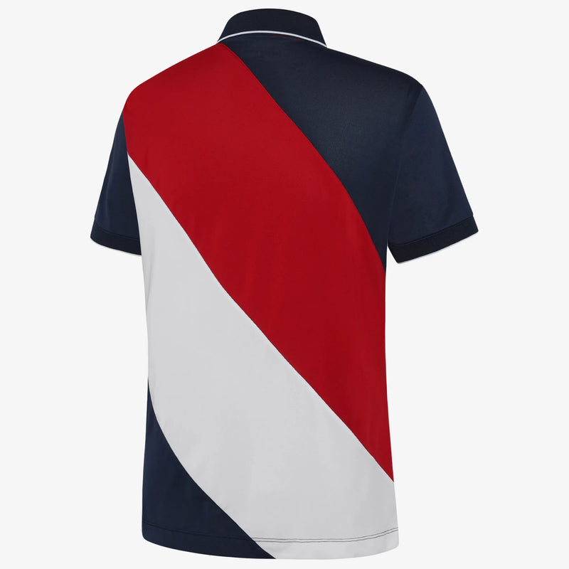 Maggio is a Breathable short sleeve golf shirt for Men in the color Red/Navy(1)