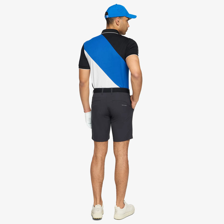 Maggio is a Breathable short sleeve golf shirt for Men in the color Royal Blue/Black(5)