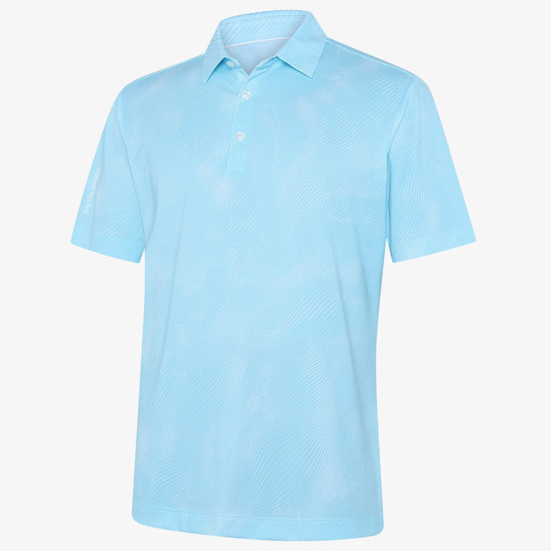 Maguire is a Breathable short sleeve golf shirt for Men in the color Crystal Blue(0)