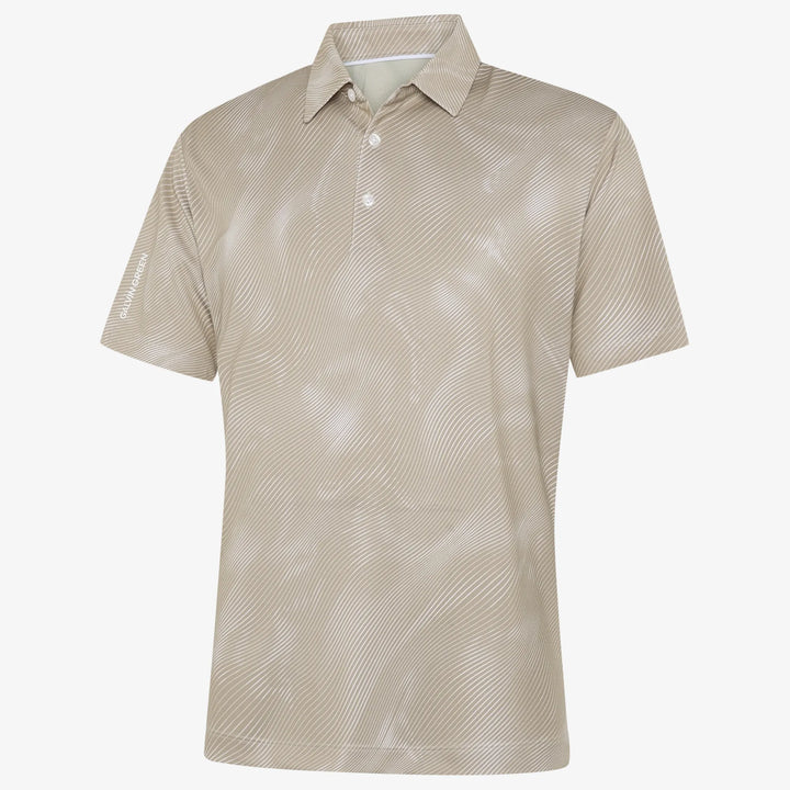 Maguire is a Breathable short sleeve golf shirt for Men in the color Sand(0)