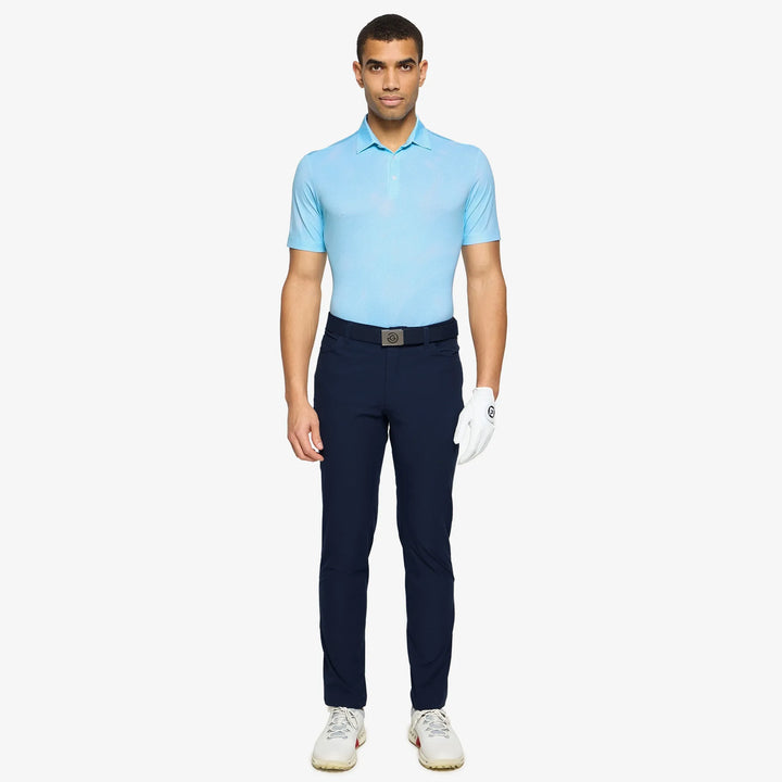 Maguire is a Breathable short sleeve golf shirt for Men in the color Crystal Blue(2)